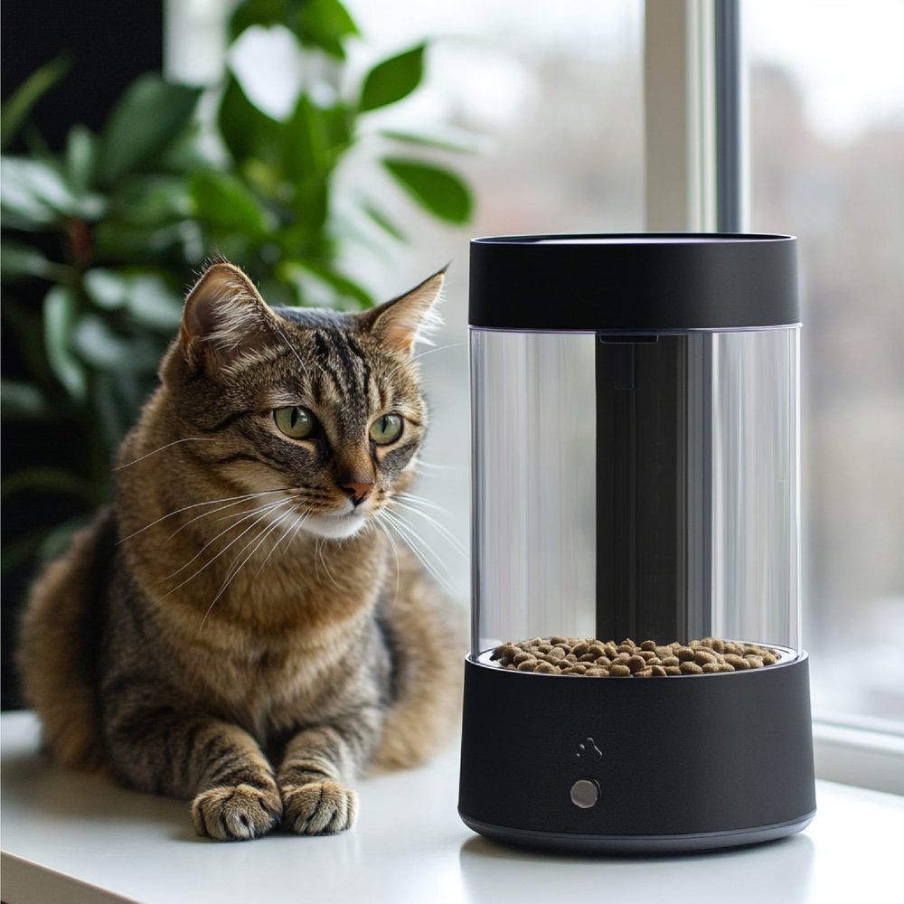 Un Norvégien curieux cherche des friandises dans un puzzle alimentaire pour chat.