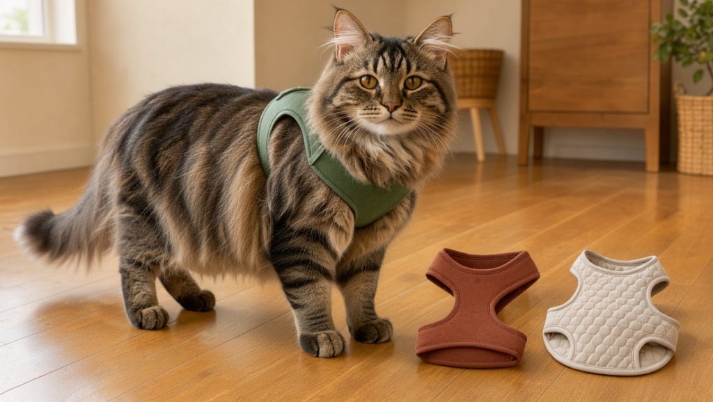 Harnais pour chat norvégien adulte : H ou gilet pour débuter ?