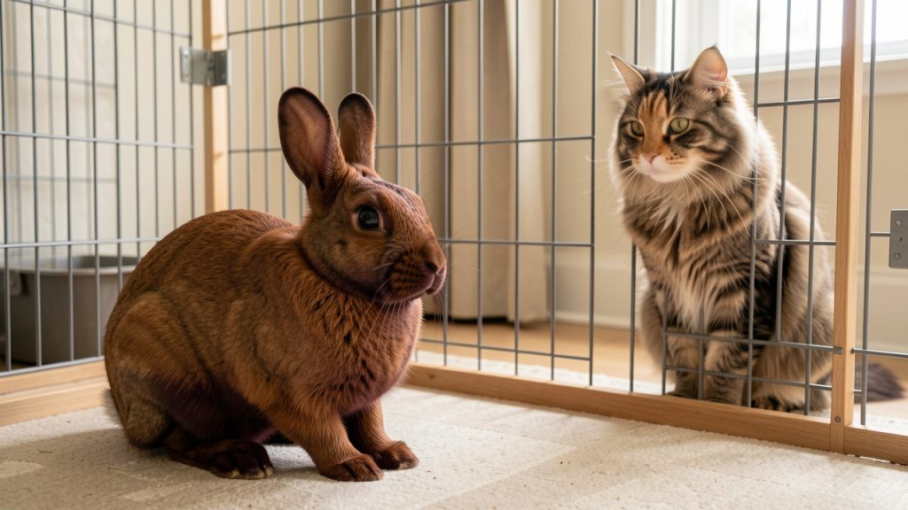 Comment accueillir un lapin de Bourgogne dans un foyer avec un chat ?