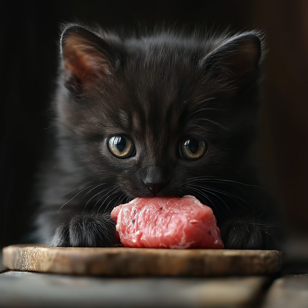 Chat norvégien en surpoids près d’une gamelle avec une ration de croquettes pesée.